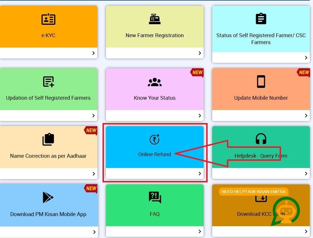 Online Refund PM-Kisan